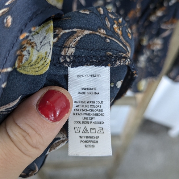 Women's Peplum Faux Wrap Blouse - Picture 9 of 10